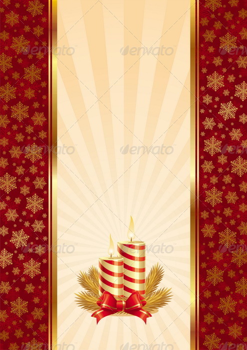 Vector Background With Christmas Candles - Christmas Seasons/Holidays
