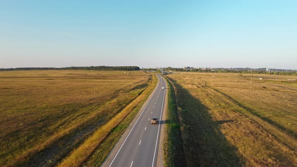 Cars move on the road alt