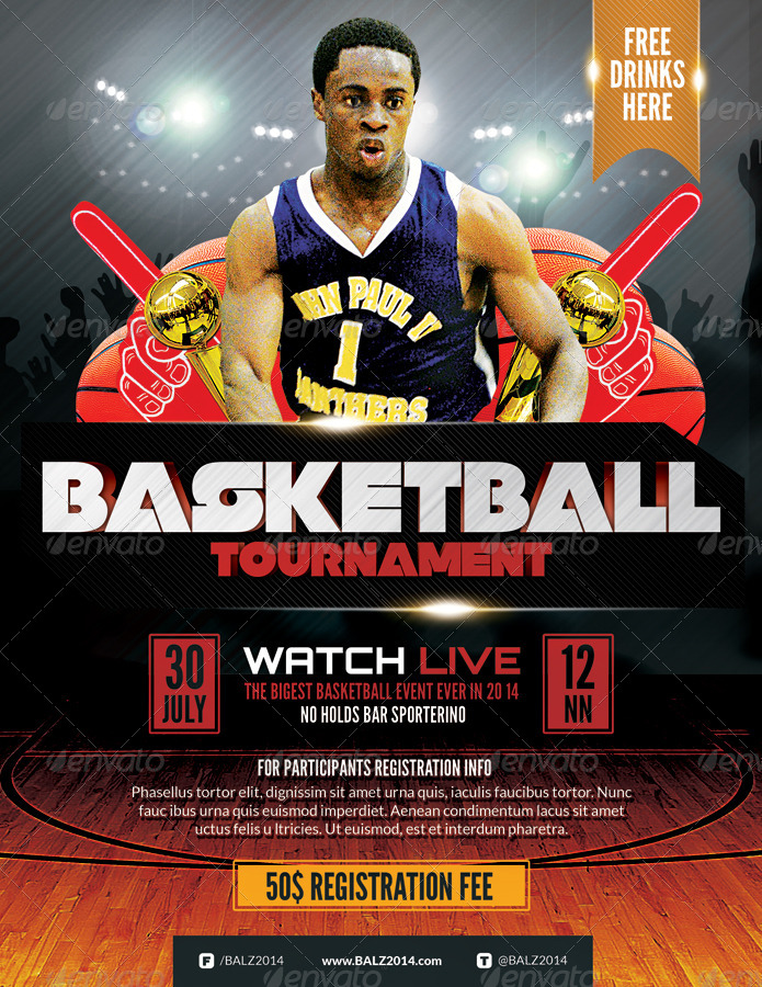 Basketball Tournament Event Flyers, Print Templates | GraphicRiver