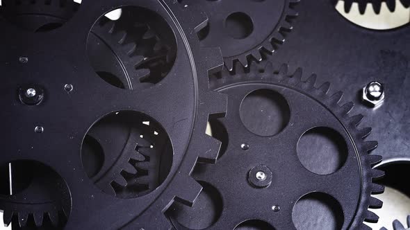 Black Cogwheel Gears Rotation 18 alt