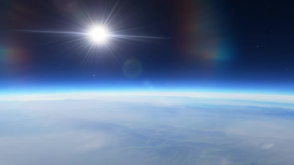 Space Background - Sunrise on Planet Earth alt