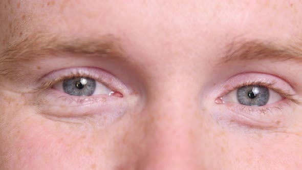 Extreme closeup of man's eyes
