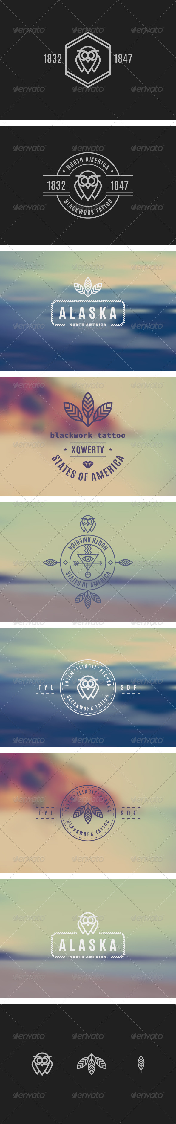 Trendy Retro Vintage Insignias Pack - Miscellaneous Vectors