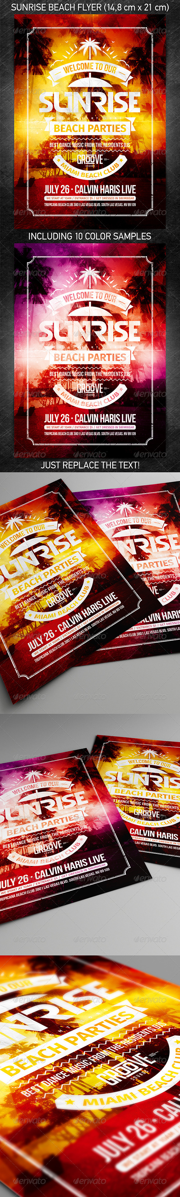 Sunrise Beach Party Flyer - Events Flyers