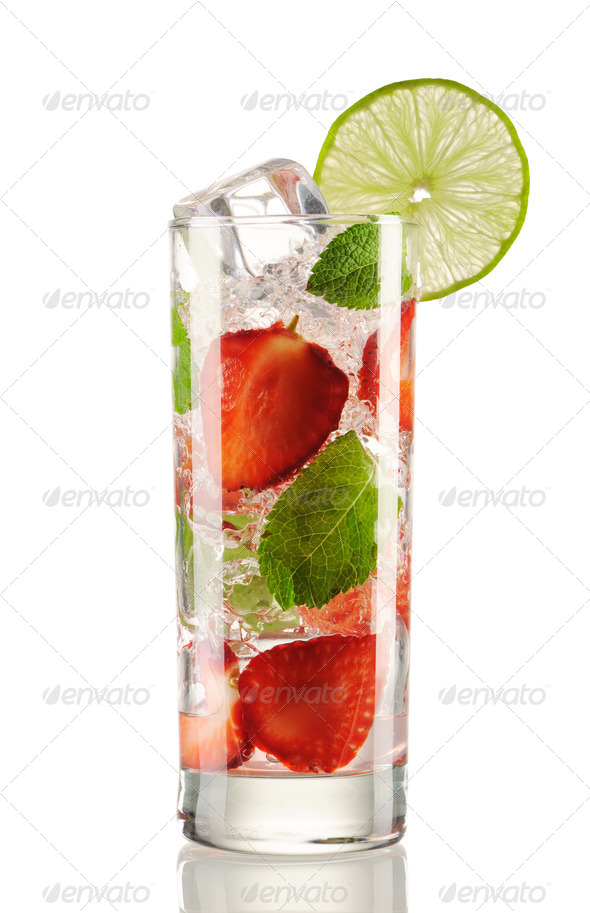 Strawberry mojito cocktail - Stock Photo - Images