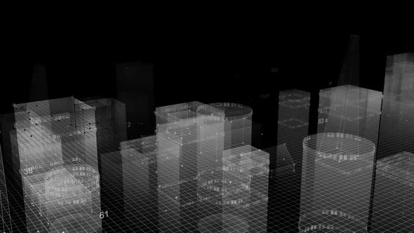 Abstract Tech Digital City