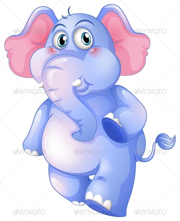 Young Blue Elephant by interactimages | GraphicRiver