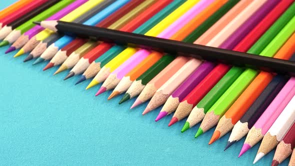 Colored Pencils Filmed In Motion 2.