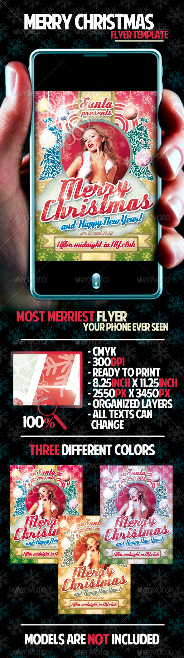 Merry Christmas Flyer Template - Clubs & Parties Events