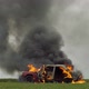 Car On Fire, Burning Car On The Field, Side View - VideoHive Item for Sale
