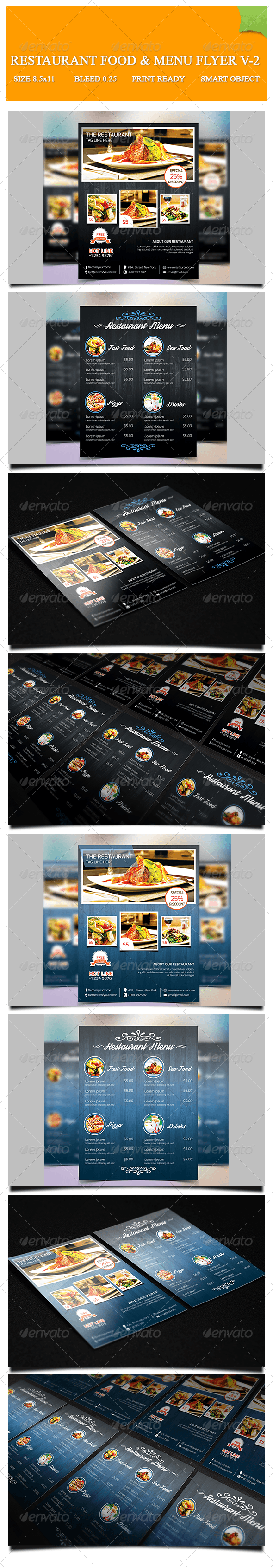 Restaurant Food & Menu Flyer V-2 - Restaurant Flyers