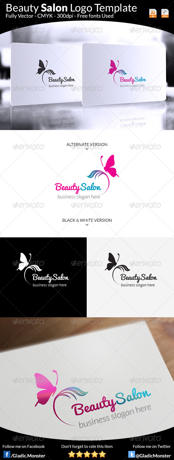 Beauty Salon Logo by GladicMonster | GraphicRiver
