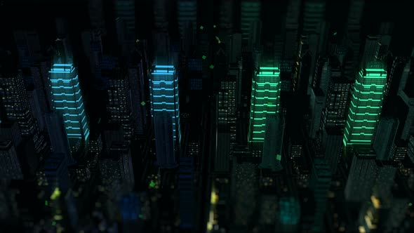 City Digital Light Background