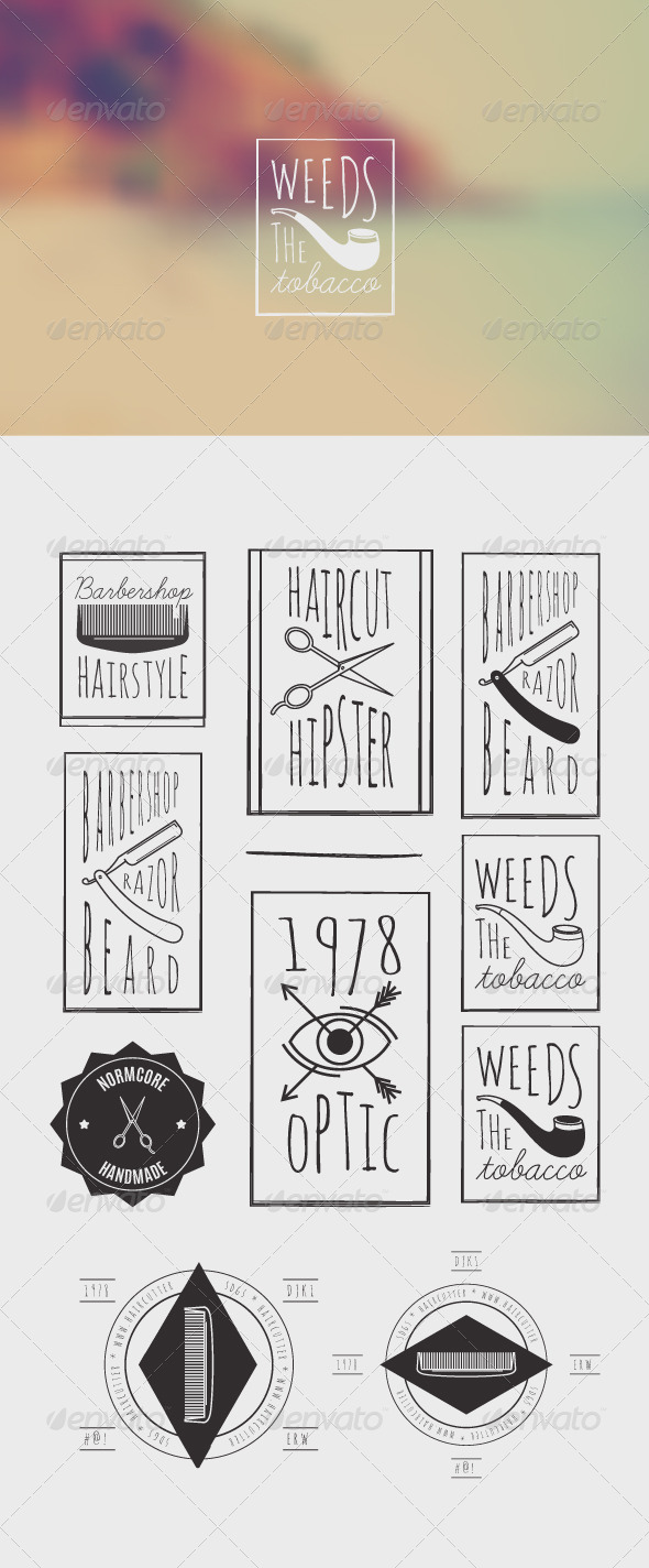 Trendy Retro Vintage Insignias Bundle - Decorative Vectors