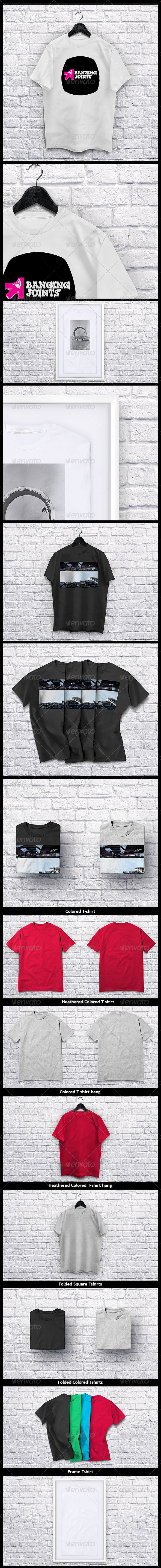 T shirt Collection Mockup - T-shirts Apparel