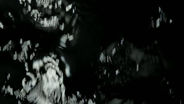 Streams of Clean Water Flowing Down the Glass Close-up. Jets of Rain Fall on the Window in Slow alt