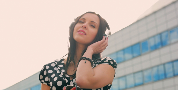 Girl with headphones