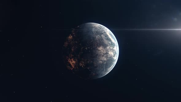 Inhabited Exoplanet - Establishing Shot of Alien World or a Future Human Colony