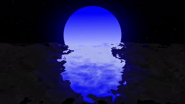 Moon Reflection Animation Retro Background