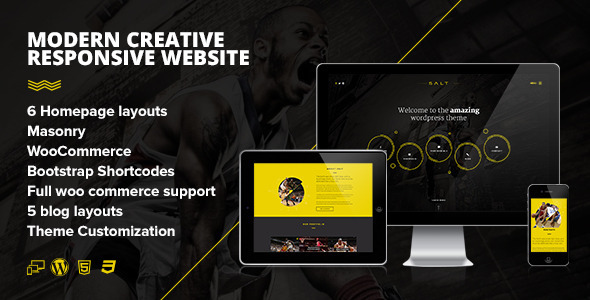 Salt - Parallax OnePage WooCommerce WordPress Shop - Creative WordPress