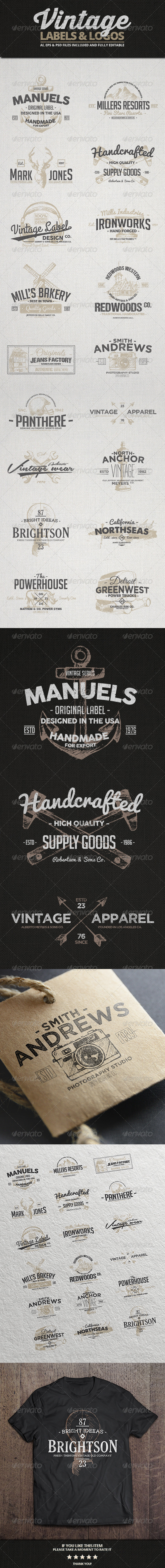 Vintage Labels & Logos Vol.3 - Badges & Stickers Web Elements