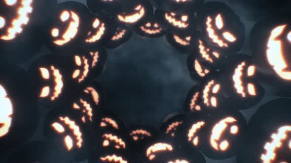 Halloween Background with Pumpkin Tunnel
