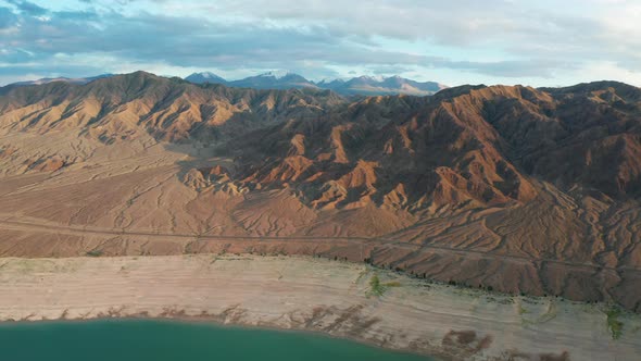 Aerial View of the Dry OrtoTokoy Reservoir in Kyrgyzstan