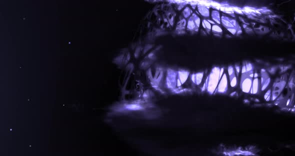 Abstract organic cell sphere with slime and smoke texture. Futuristic 3D render animation