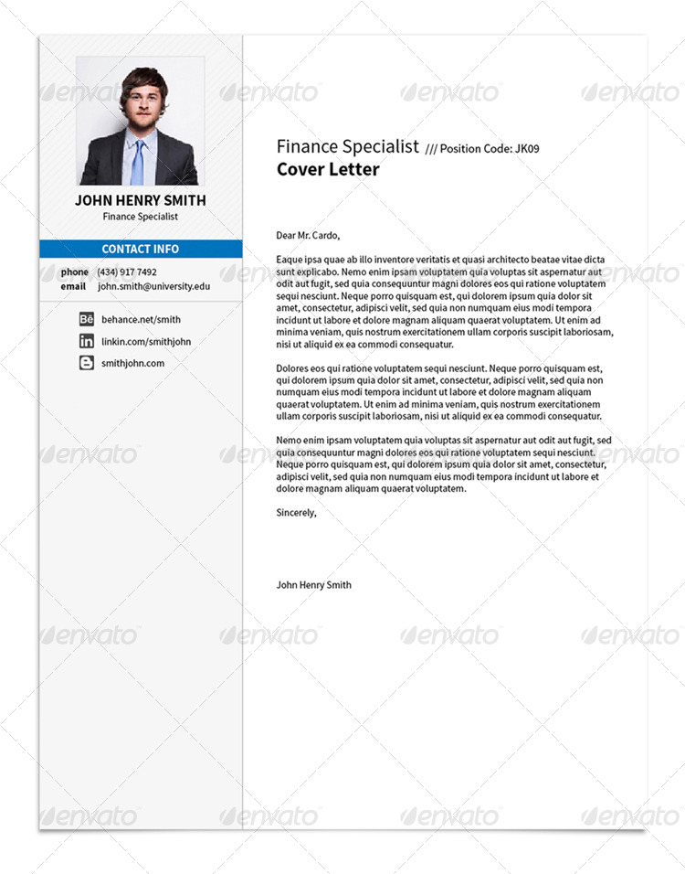 Resume and Cover Letter – A4 and Letter Sizes, Print Templates ...