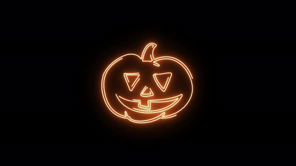 Halloween pumpkin. Animation of a burning pumpkin on fire, holiday on October 31, Halloween day.