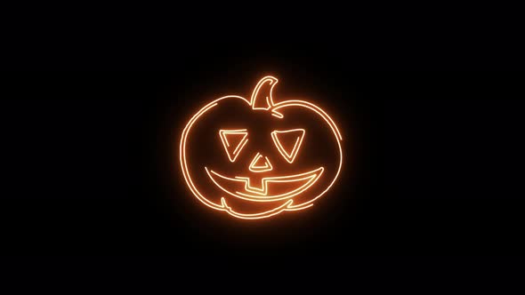 Halloween pumpkin. Animation of a burning pumpkin on fire, holiday on October 31, Halloween day. alt