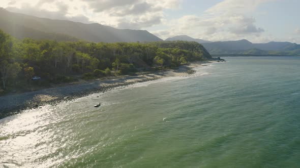 Aerial, Beautiful View On The Oceanside In Australia