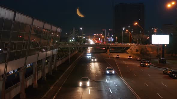 Night Subway Station Traffic