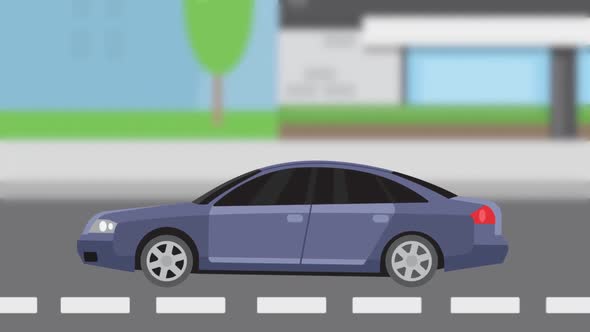 Car Driving Through The City alt