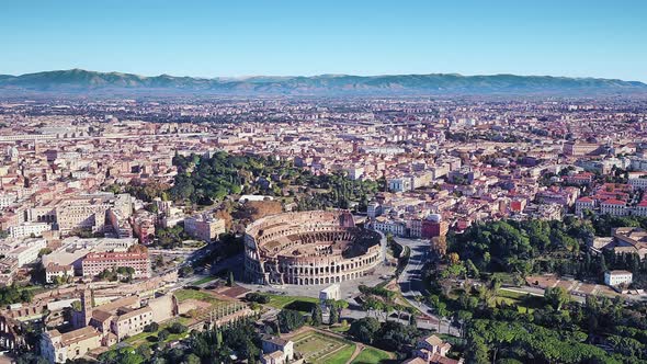 Italy Rome Colosseum Aerial View alt