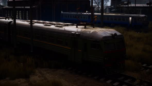 Abandoned Train Yard with Old and New Trains alt