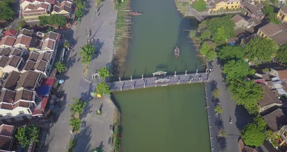 Aerial view of Hoi An old town or Hoian ancient town