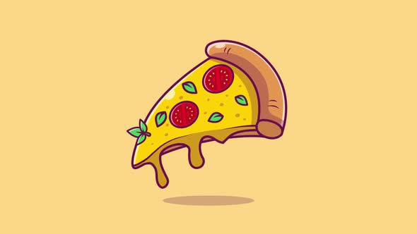 A piece of pizza animation