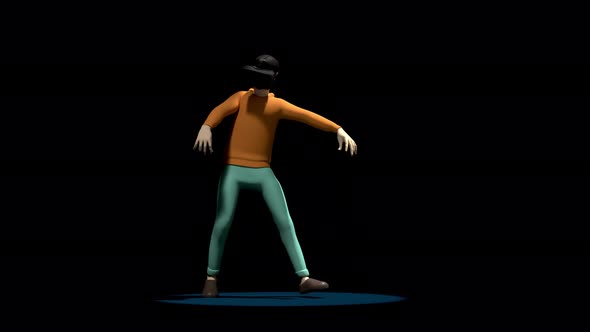 Man dancing with Virtual reality glasses device.