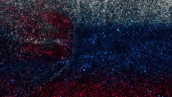 Slovakia Flag With Abstract Particles
