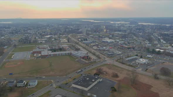 Aerial View of a Small Sleeping Area Roofs of the Houses in the Urban Landscape alt