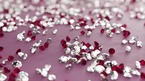Diamonds And Rubies On Pink Background alt