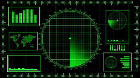 Military Analog Radar Animation in 4K