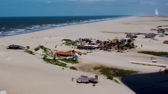 Sand dunes and rain water lagoons at northeast brazilian paradise alt