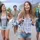 Group of Friends Backpackers Walking and Traveling Outdoor - VideoHive Item for Sale