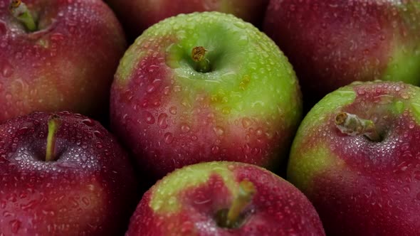 fresh apples close up rotation. 4K UHD video