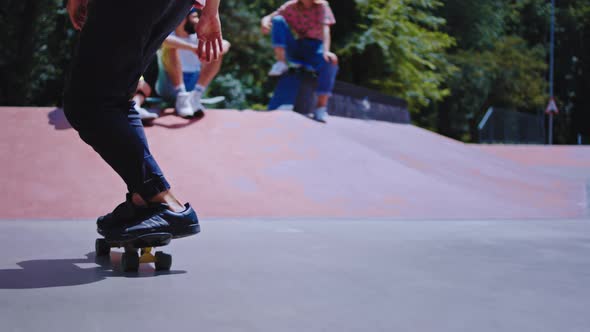 Happy and Excited Guy Came To His Group of Friends alt