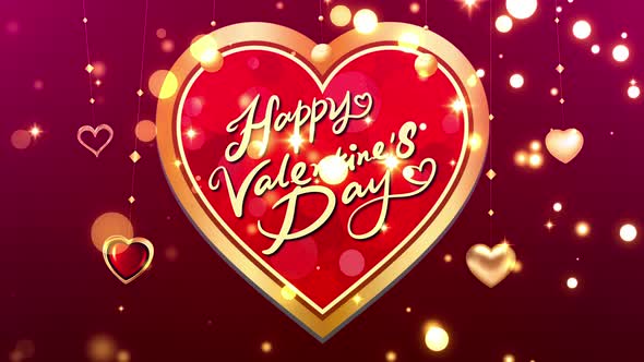 Golden Heart Loop Background 4K alt