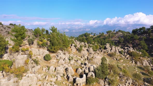 Amazing Mountain Landscape with Picturesque Rock Formations on a Summer Day alt
