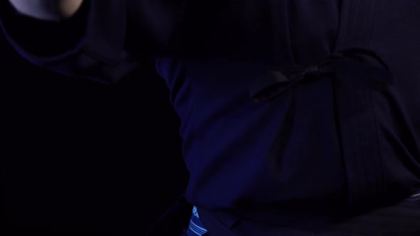 Samurai Sword Katana in Hand. Katana Sword Holding in Samurai Hand Prepare To Flighting alt